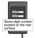 Seven-digit number located on the rear surface